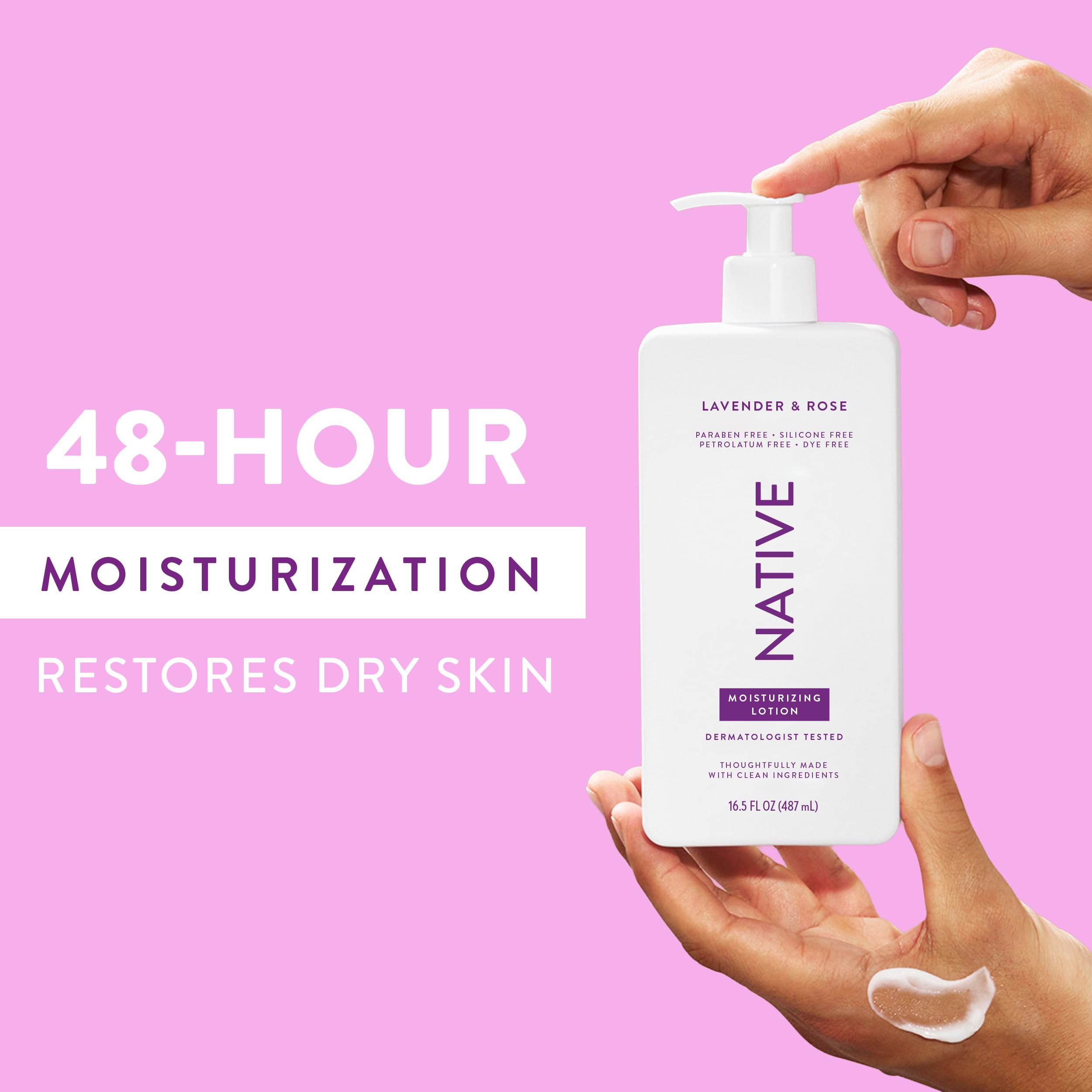 Native Body Lotion plant-based moisturizers illustrate gentle daily hydration.