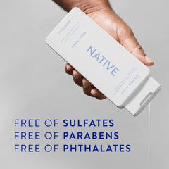 Native Body Wash close-up bottle communicates plant-based cleansers for balanced skin