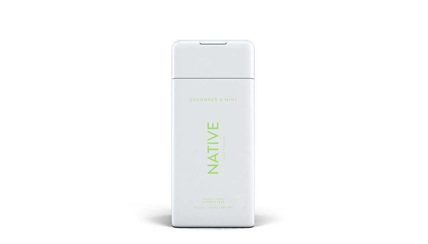 Native Body Wash Cucumber & Mint bottle—invigorating daily cleanse for refreshed skin.