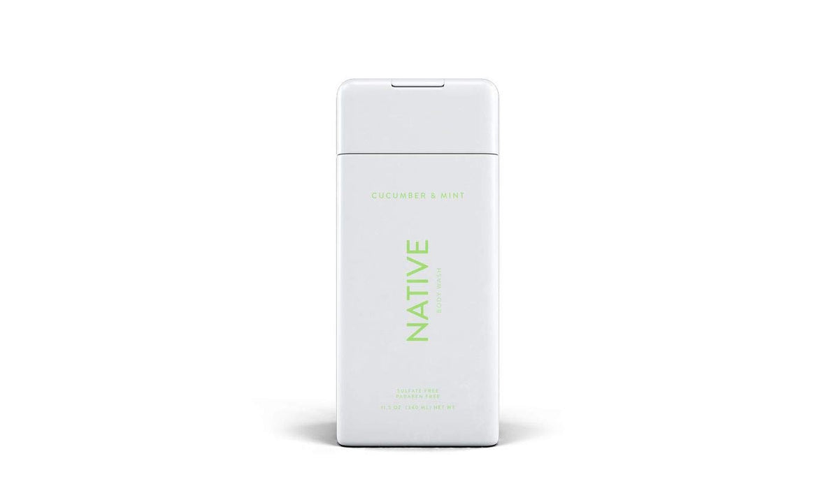 Native Body Wash Cucumber & Mint bottle—invigorating daily cleanse for refreshed skin.