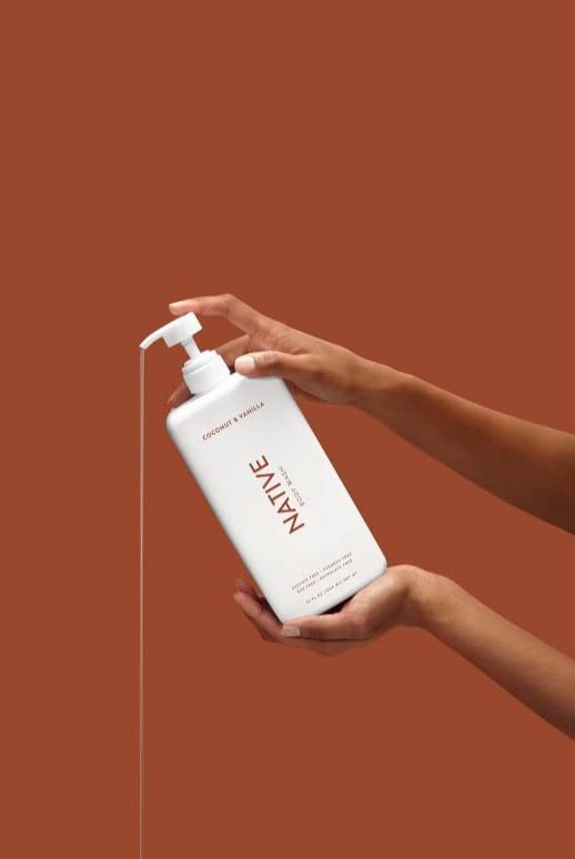 Native Body Wash cucumber-mint pump bottle offering refreshing feel during shower