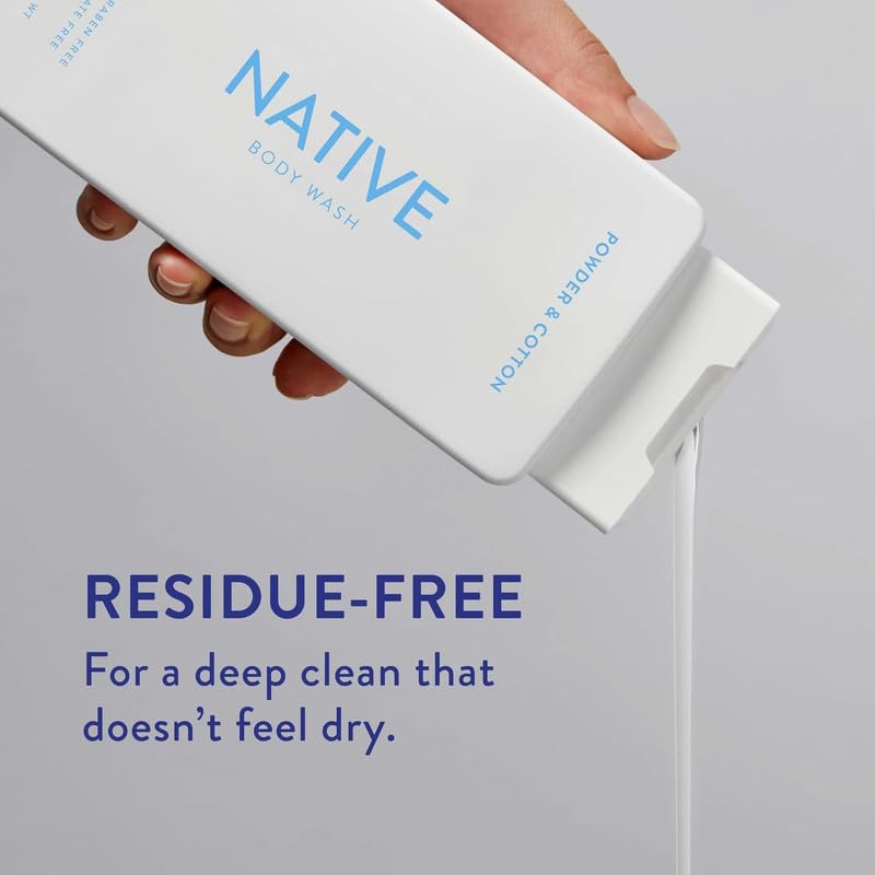 Native body wash dye-free sulfate-free packaging highlights clean ingredients