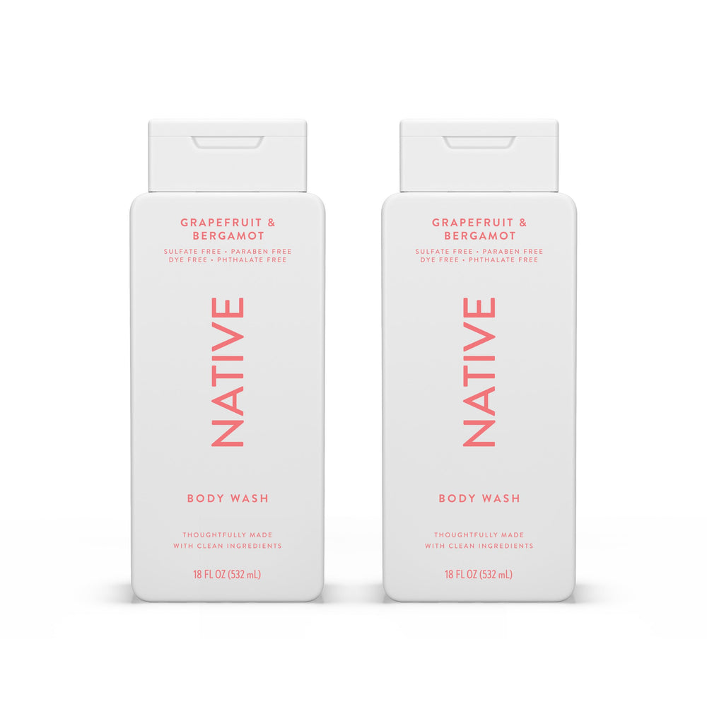 Native Body Wash Grapefruit Bergamot lather for a refreshing, hydrating cleanse