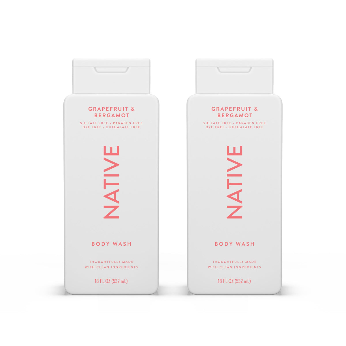 Native Body Wash Grapefruit Bergamot lather for a refreshing, hydrating cleanse