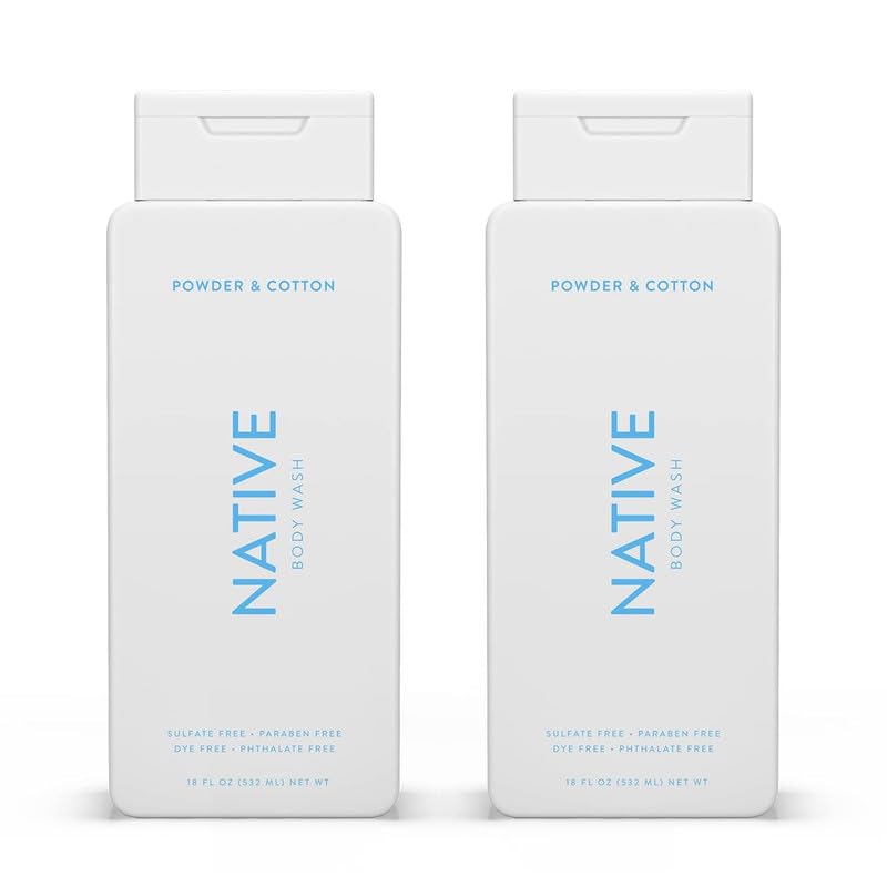 Native body wash powder-cotton 18oz 2pk bottle pour for smooth hydrated skin