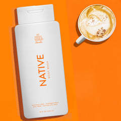 Native 2-pack body wash bottle scene highlights fall scent and everyday moisturizing routine