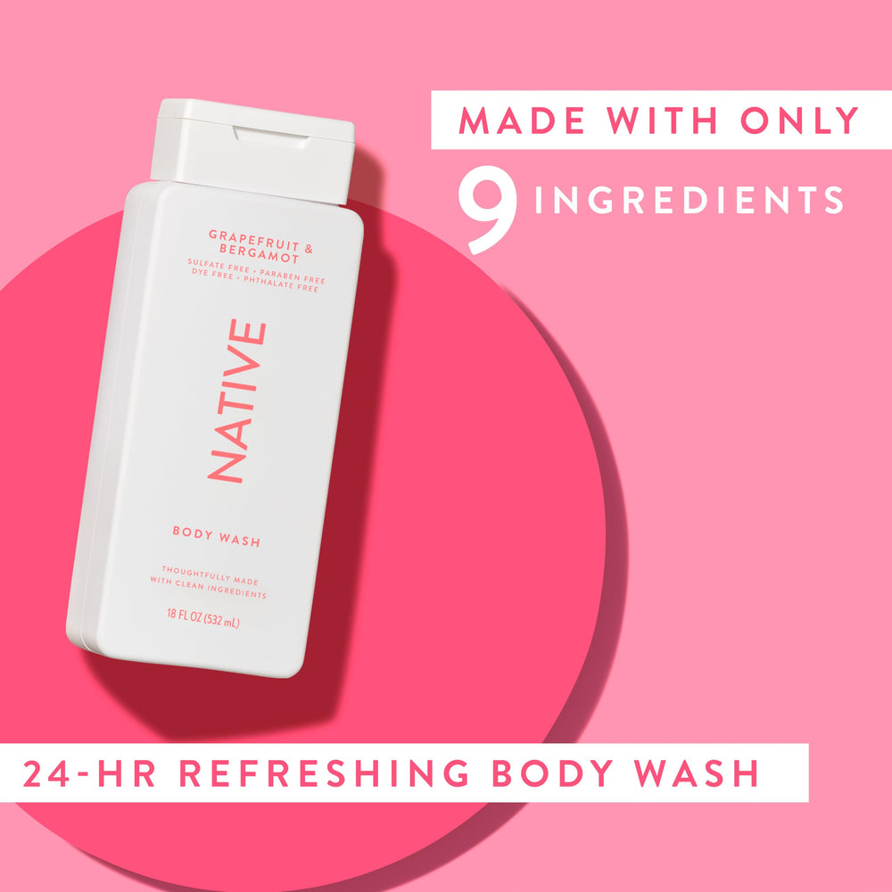 Grapefruit Bergamot scent notes elevate the morning shower with Native
