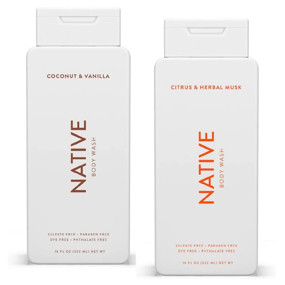 Native Body Wash Twin Pack with two bottles delivering hydrating cleanse and refreshing scents.
