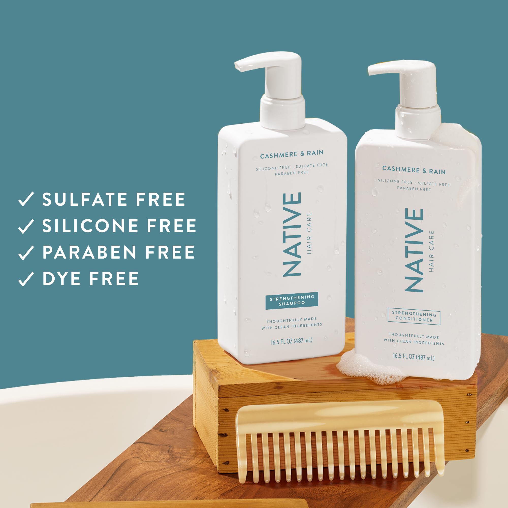 Native Cashmere & Rain conditioner bottle ready for daily moisture.