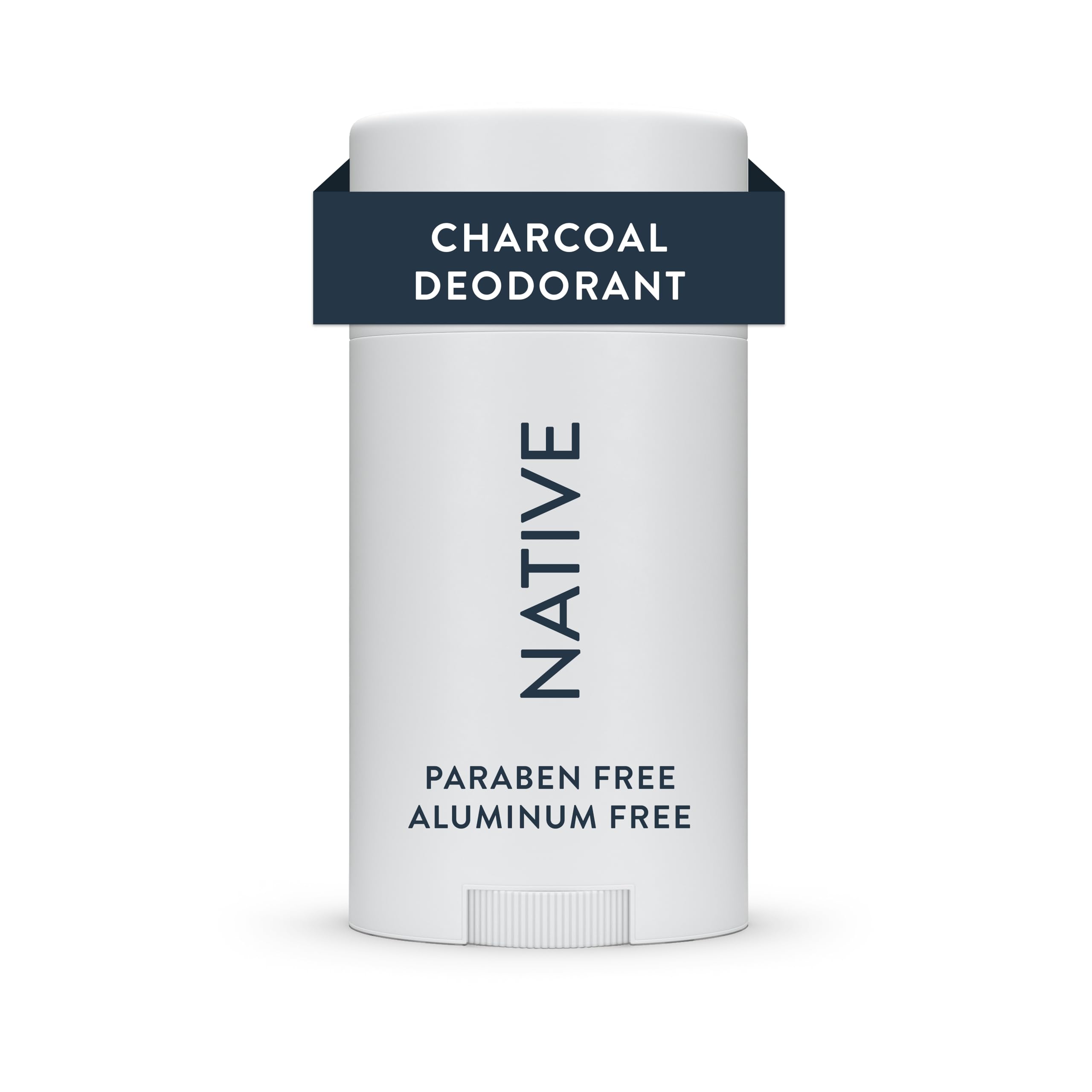 Native Charcoal Deodorant bottle with ocean-fresh scent and mineral notes.