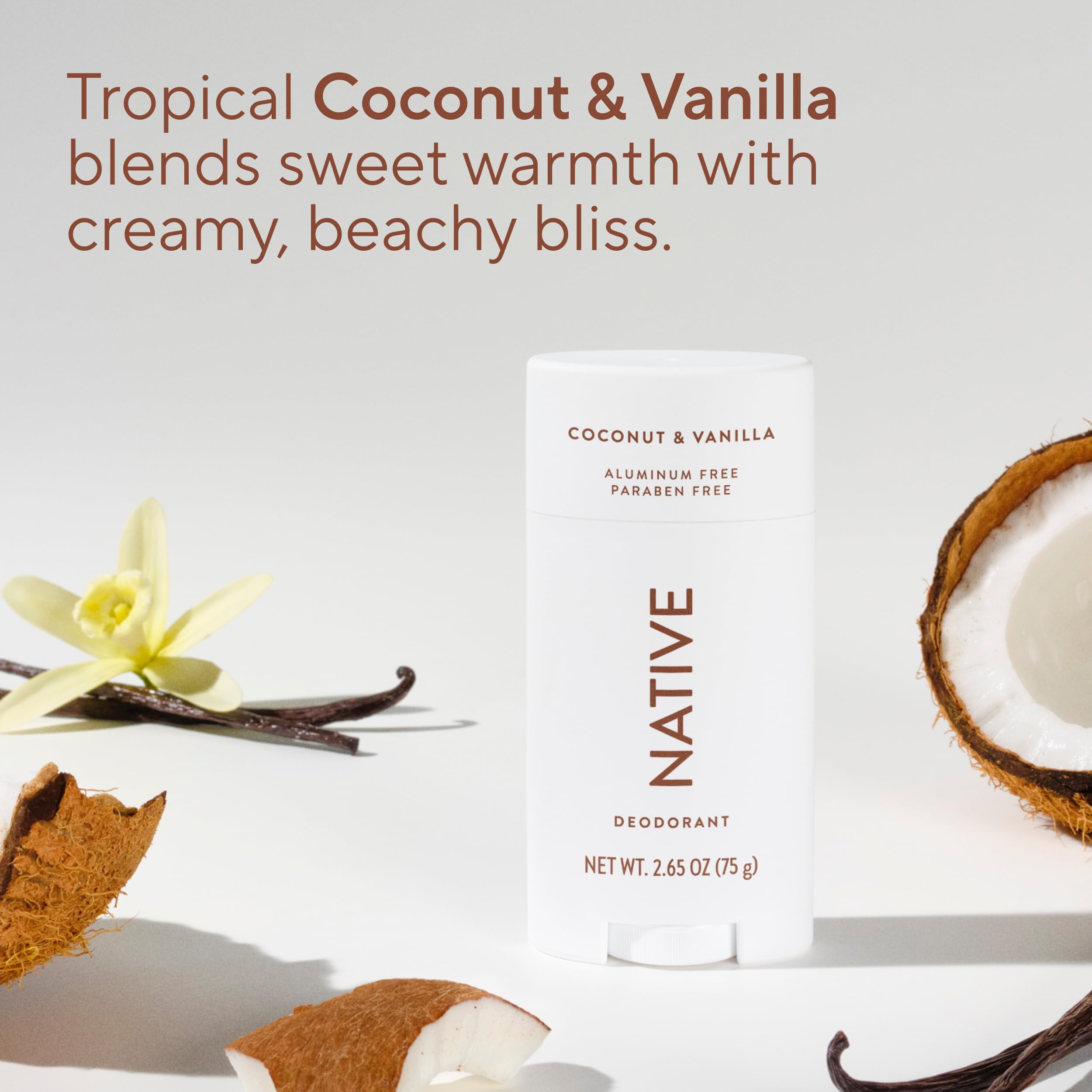 Native deodorant in hand to show 2.65 oz size and portability benefit