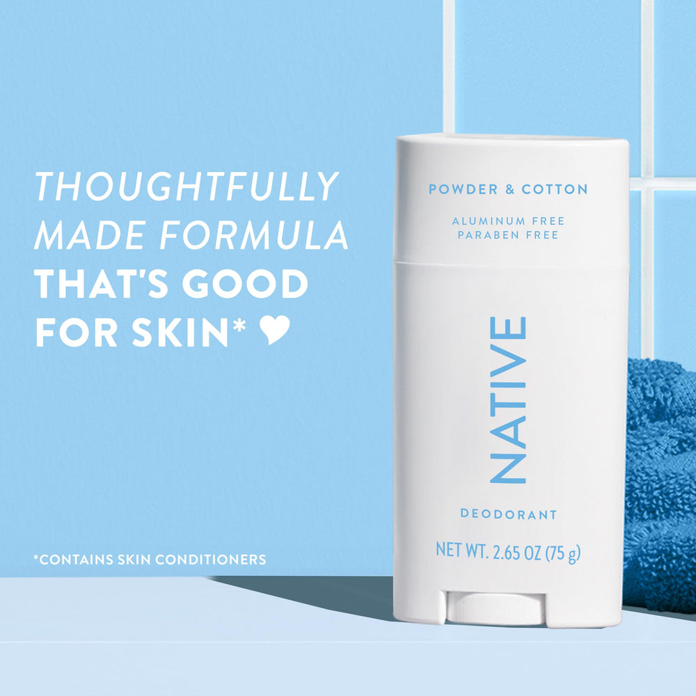 Native Deodorant coconut oil and shea butter provide nourishment during wear.
