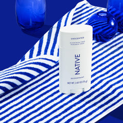 Native unscented formula with coconut oil and shea butter close-up.