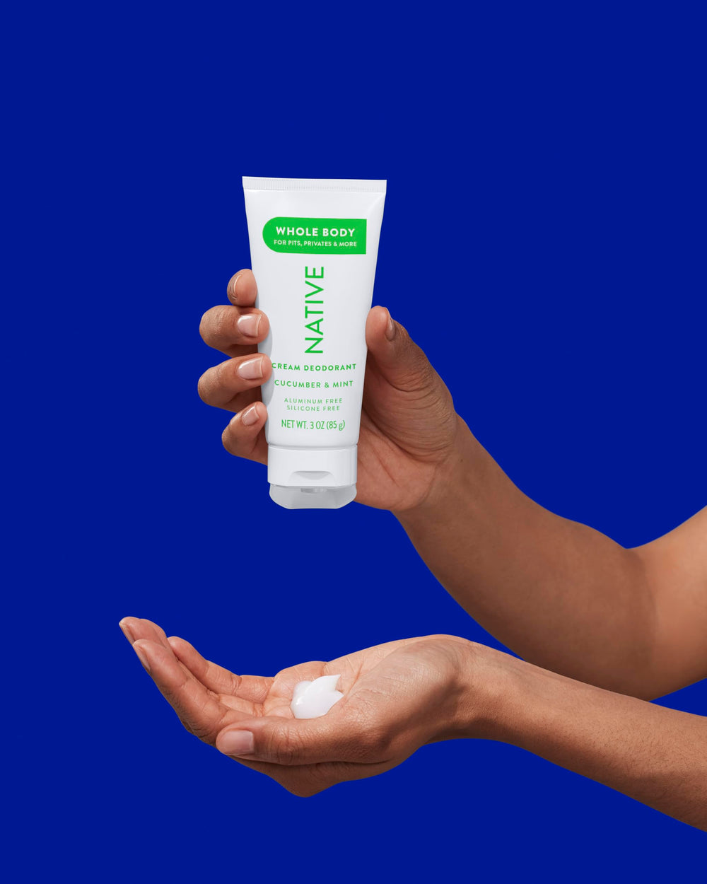 Native packaging highlights aluminum-free formula and clean design