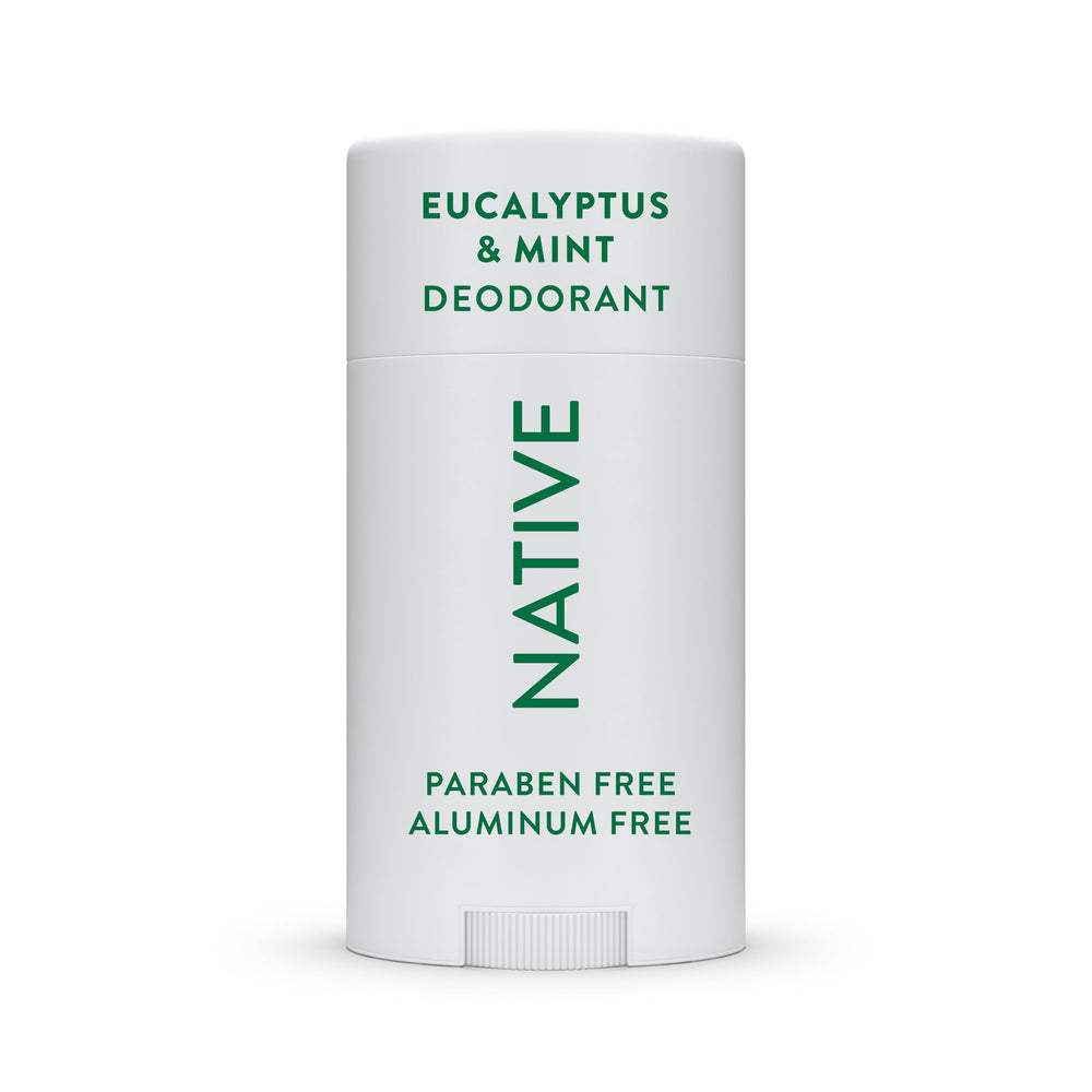 Native Deodorant eucalyptus mint bottle shows all-day freshness