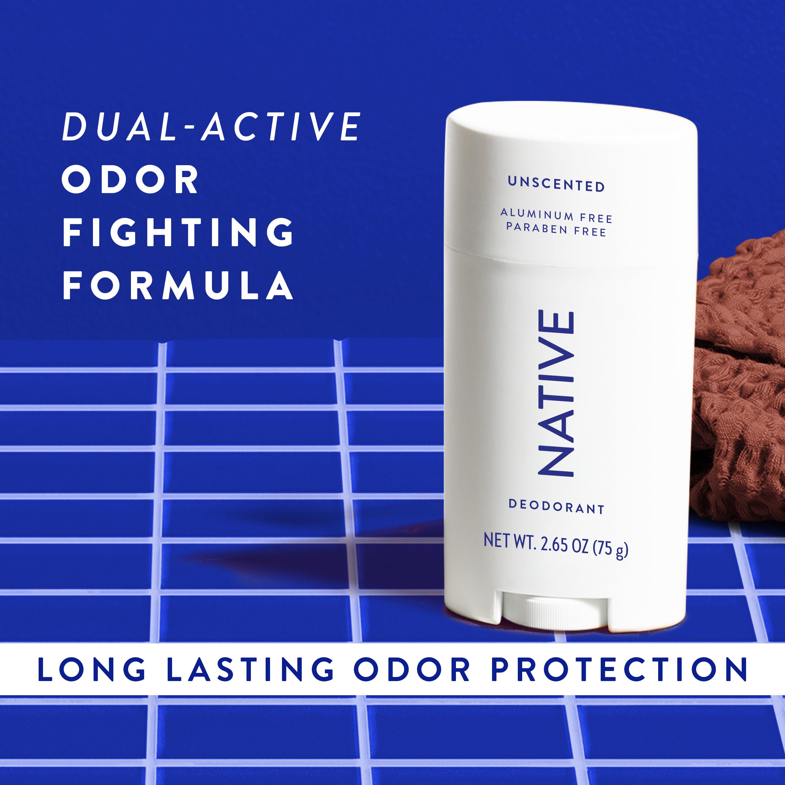 Native fragrance-free stick positioned for everyday wear.
