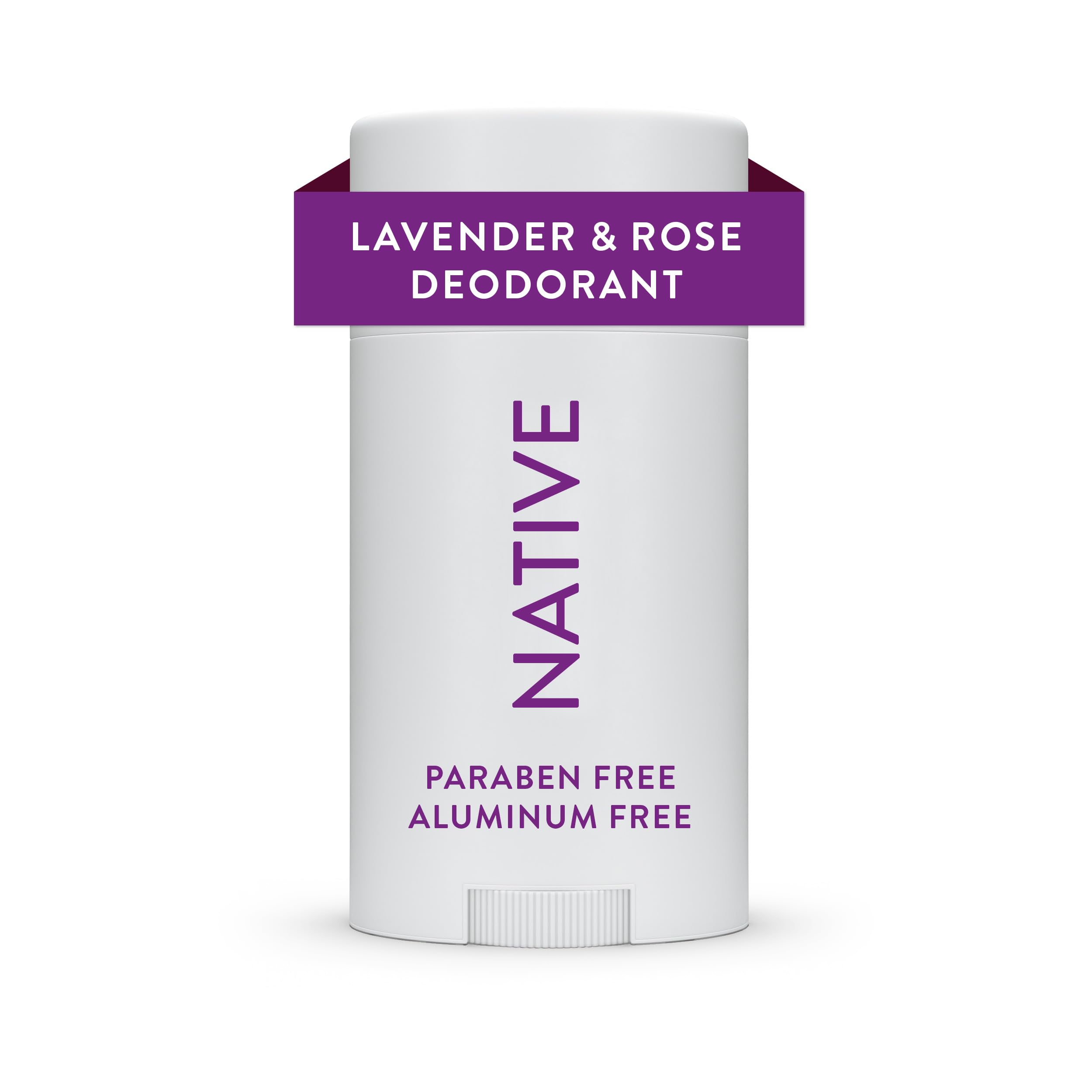 Native Lavender Rose packaging shows aluminum-free deodorant for daily freshness
