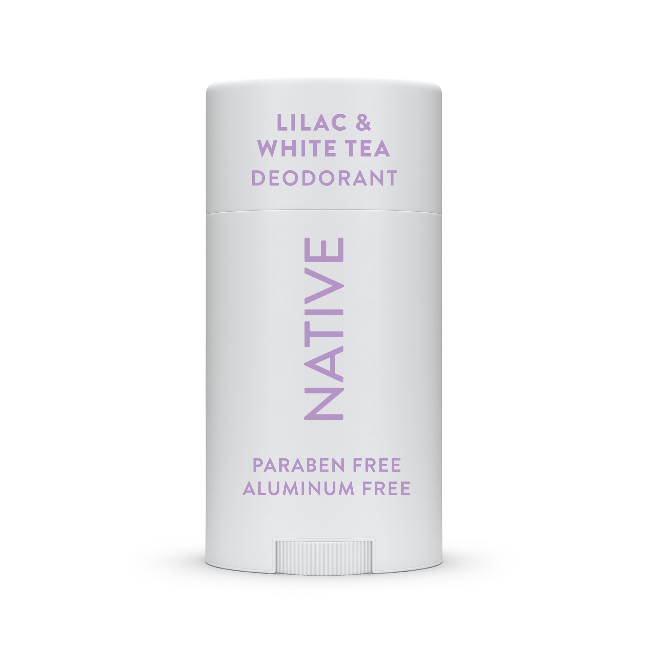 Native Lilac White Tea deodorant bottle showing 72-hour odor protection.