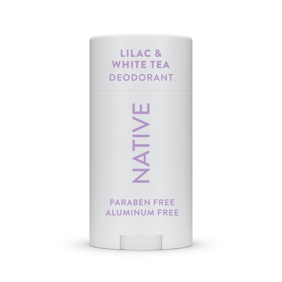 Native Lilac White Tea deodorant bottle showing 72-hour odor protection.