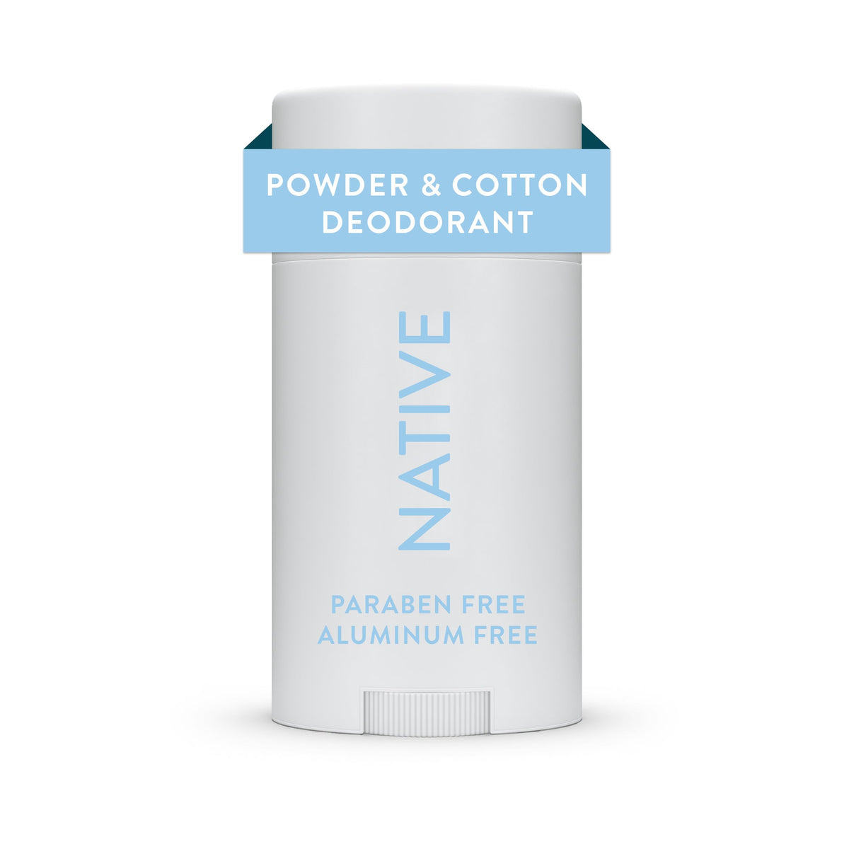 Native Deodorant Powder & Cotton jar shows long-lasting freshness for daily wear.