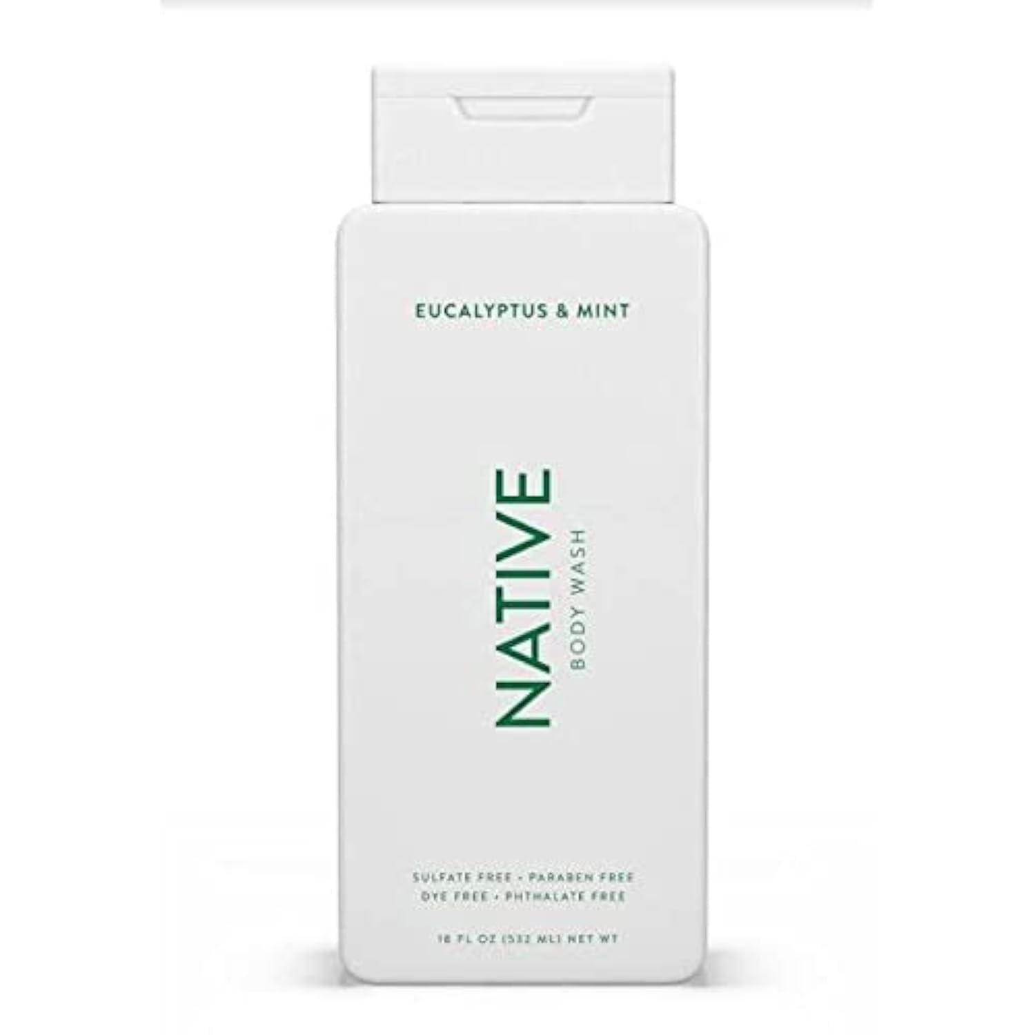 Native Eucalyptus Mint body wash bottle ready for a refreshing shower.