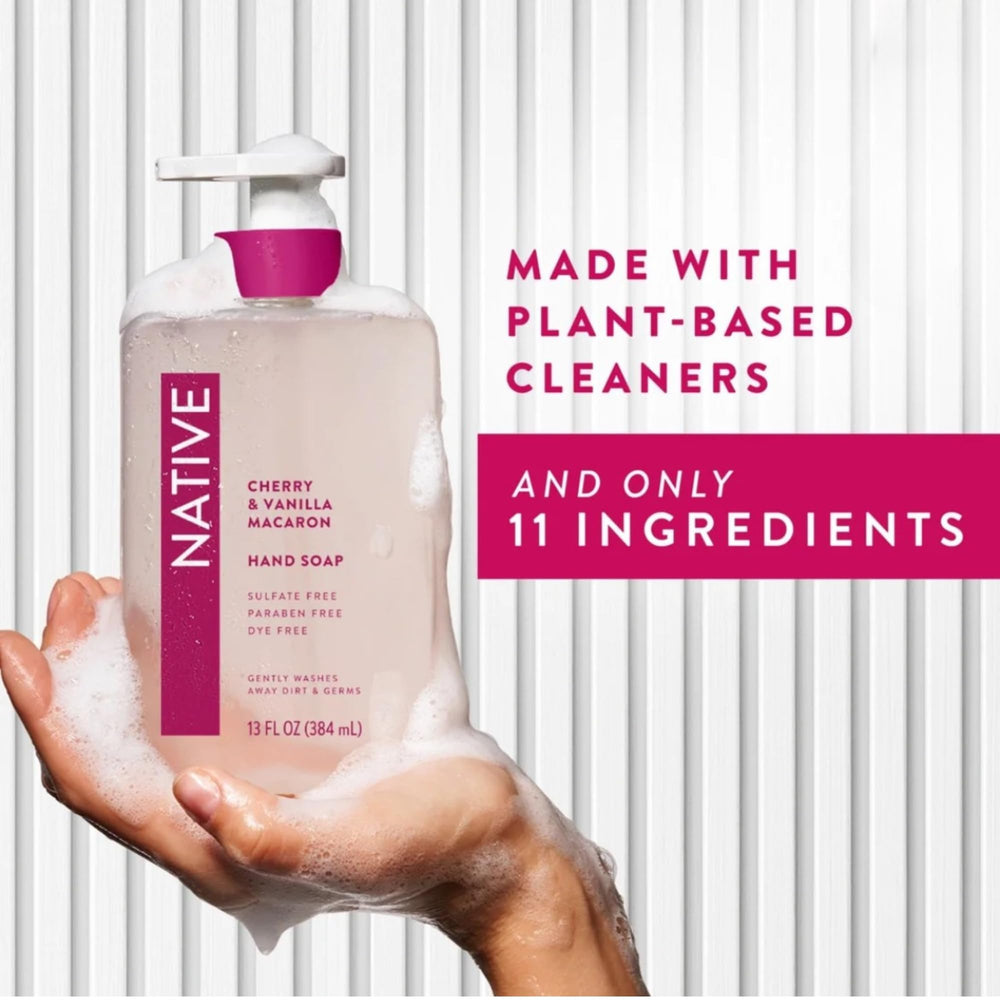 Each Native Hand Soap bottle is 13oz for long-lasting use