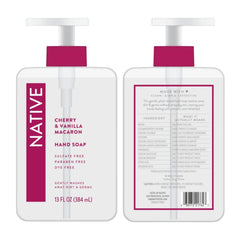 Two Native Hand Soap bottles displayed on a clean sink setup