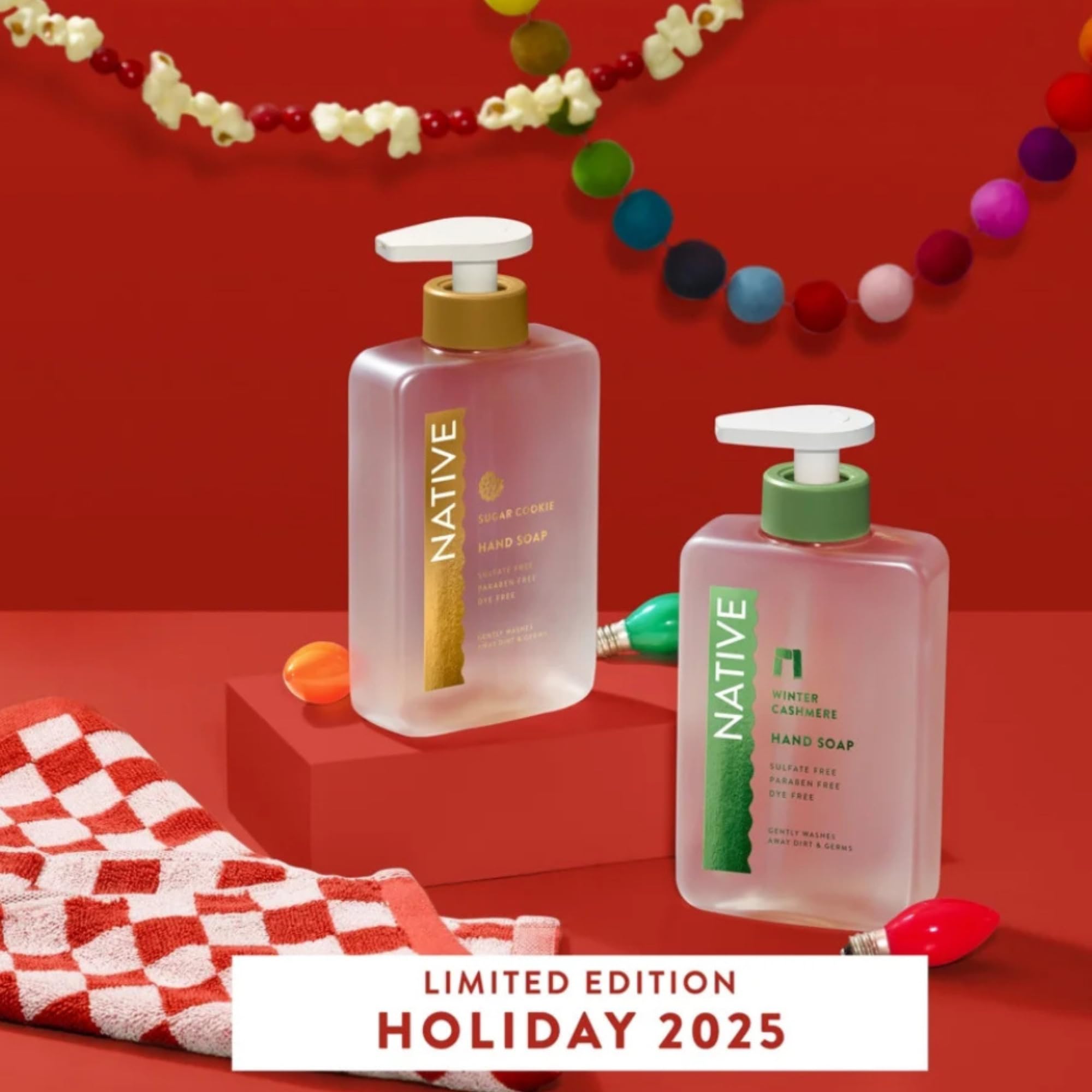 Native holiday scents fill a bathroom with festive aroma and long-lasting fragrance