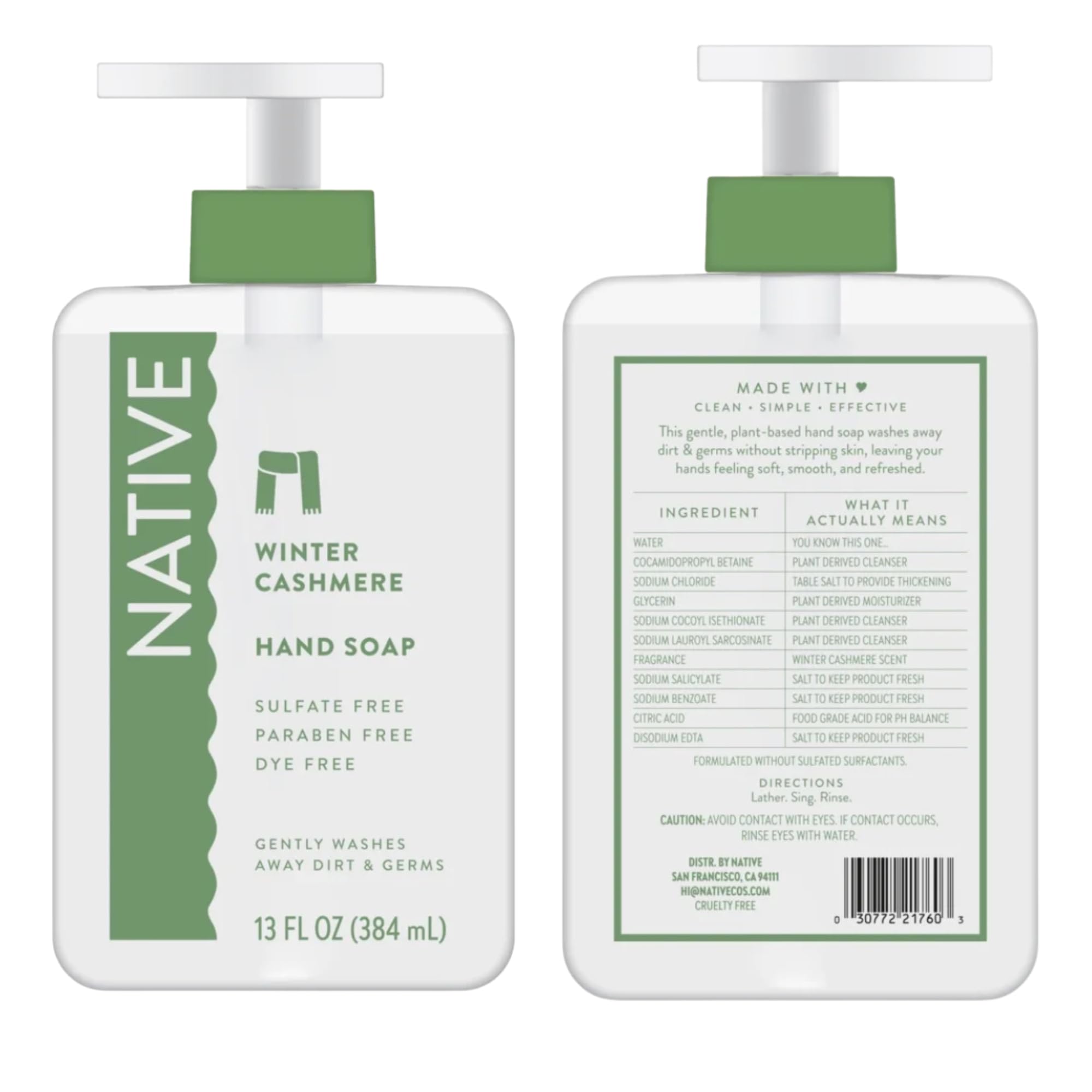 Native holiday hand soap set packaging showcases elegant gift-ready design for kitchen or bathroom display