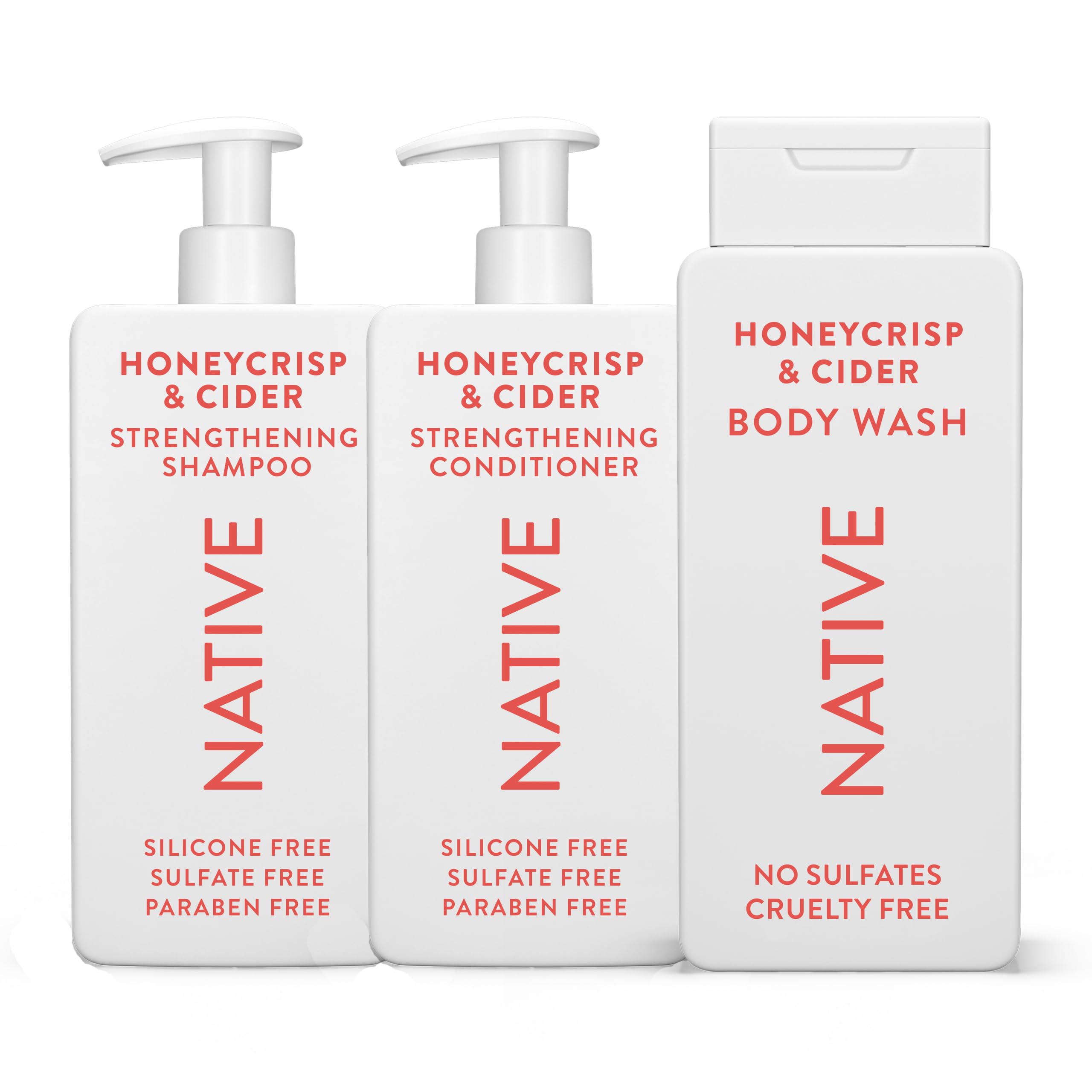 Native Honey Crisp & Cider trio bottles shown for an easy fall shower routine.