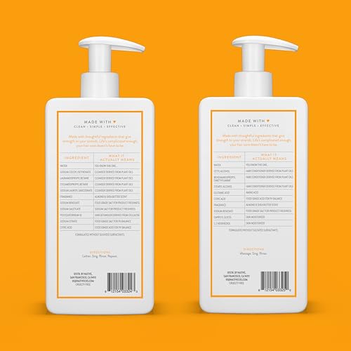 Native ingredient graphic highlights coconut-derived cleansers and pH-balanced formula.