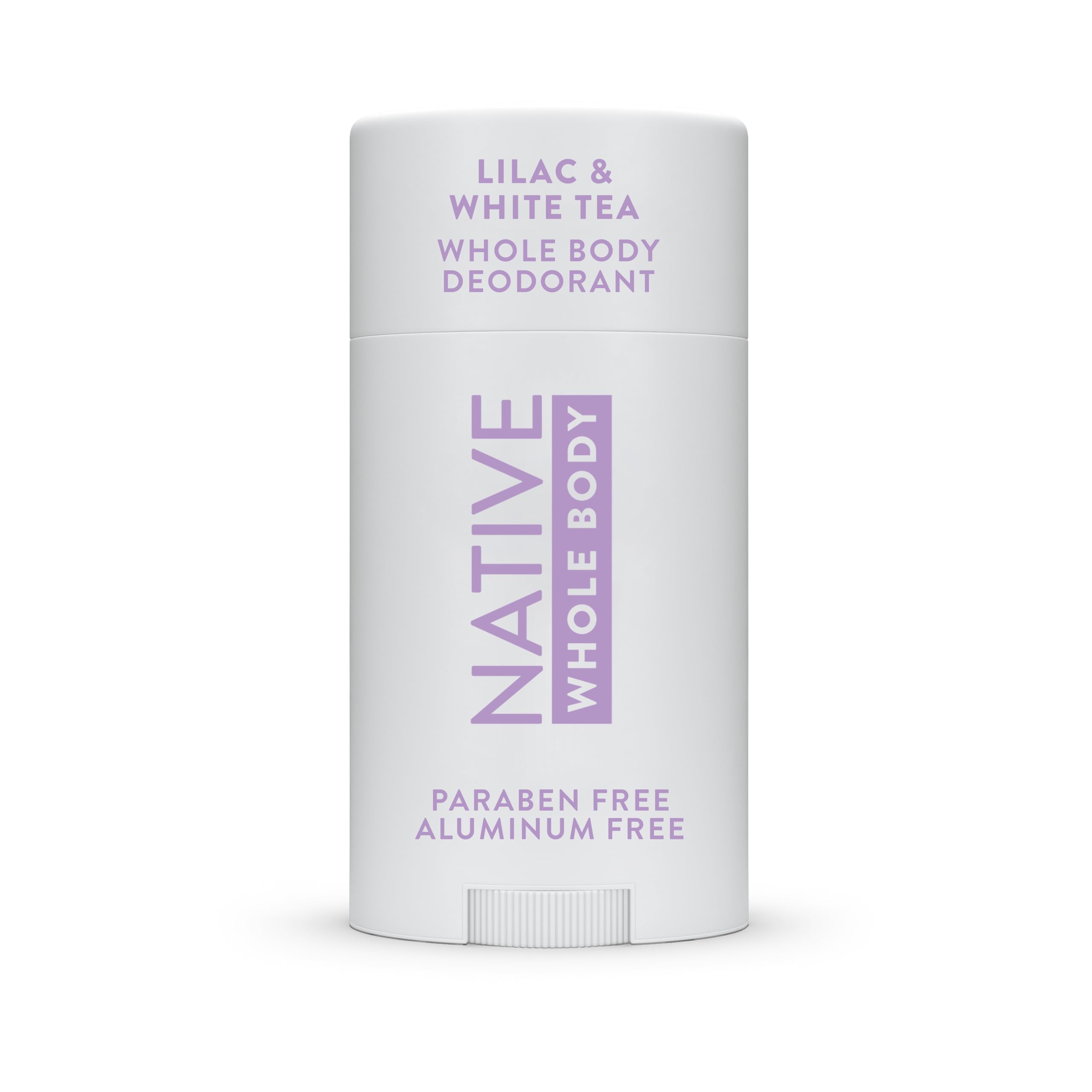 Native Lilac Tea deodorant stick front view — unisex design for everyday odor protection.