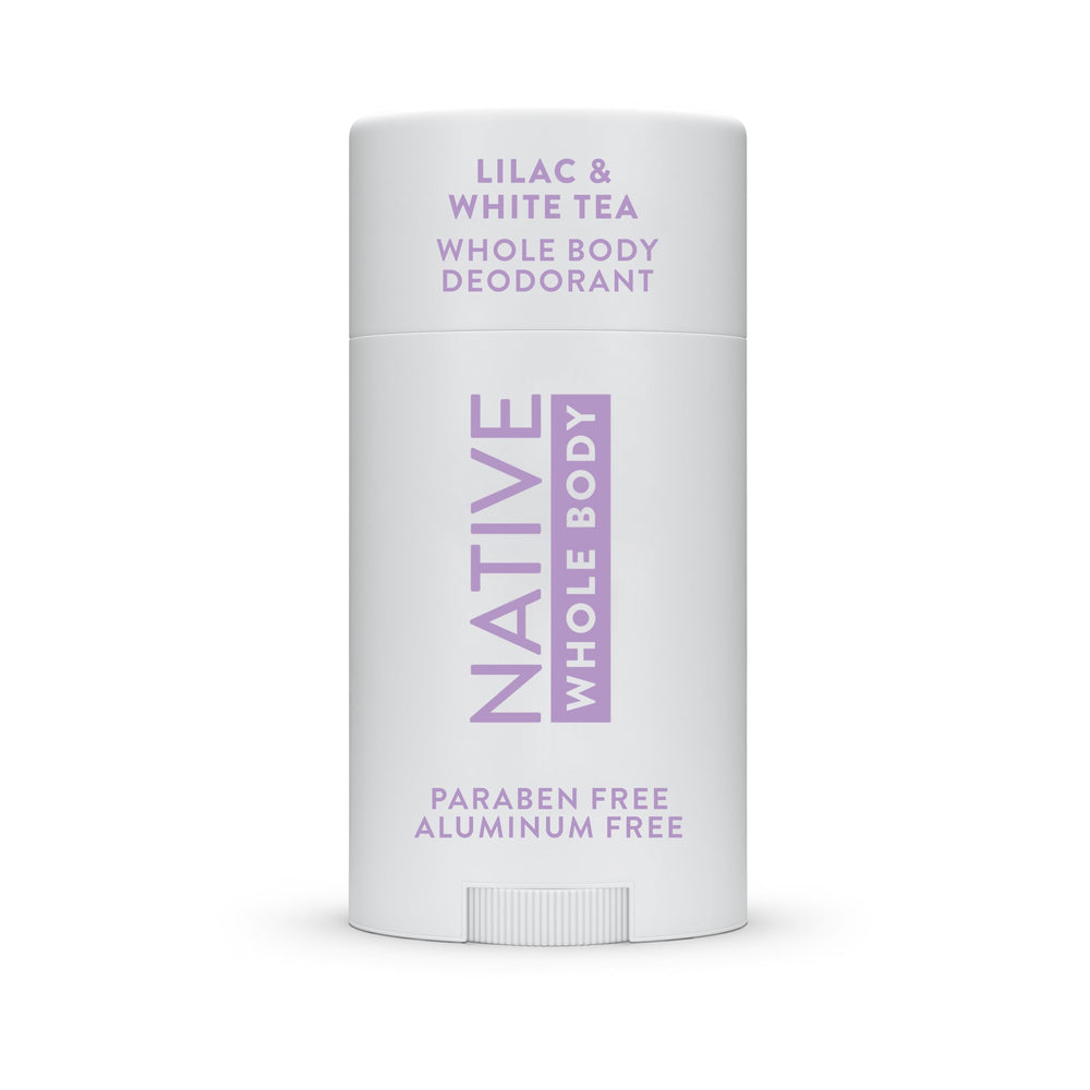 Native Lilac Tea deodorant stick front view — unisex design for everyday odor protection.