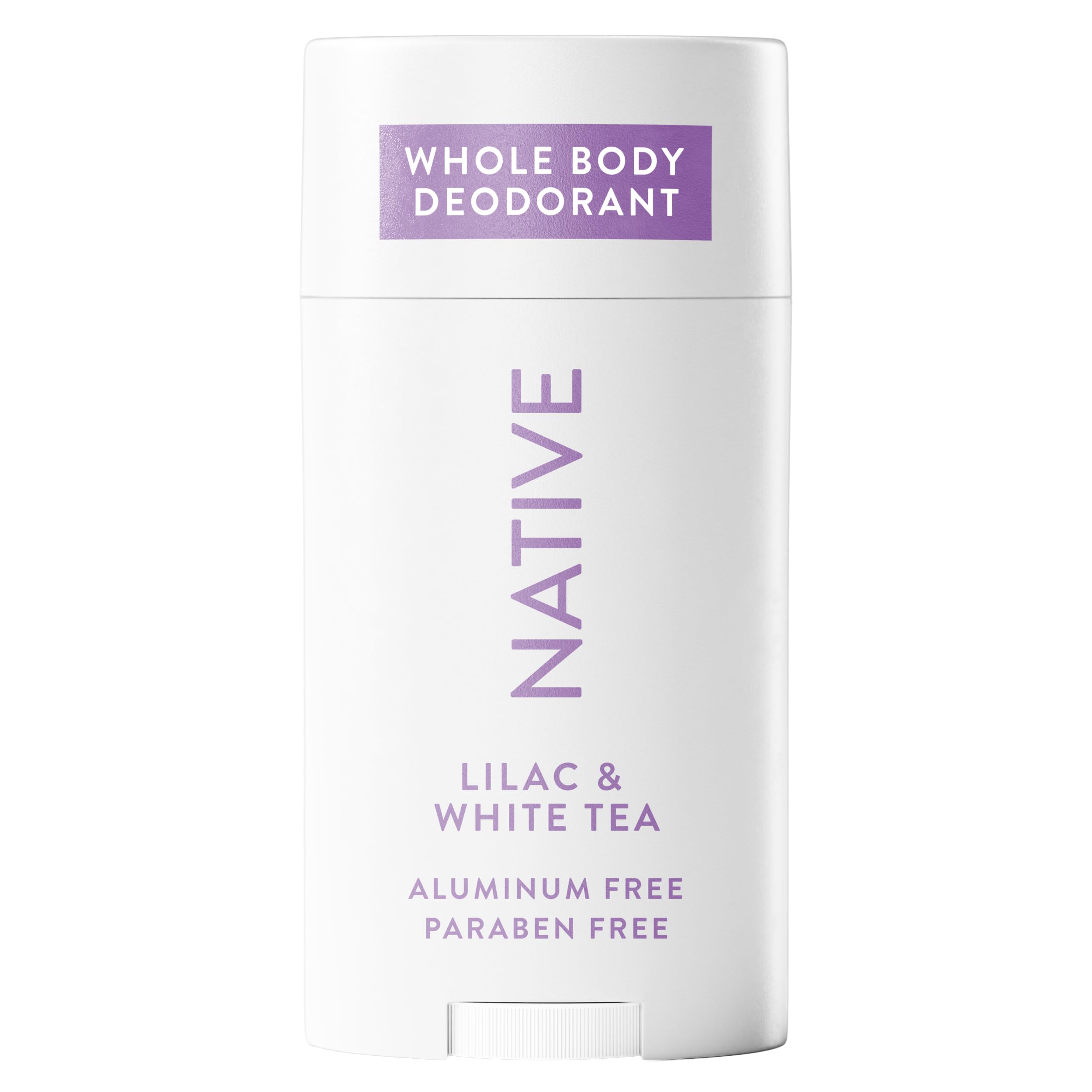 Native Lilac Tea deodorant stick front view — unisex design for everyday odor protection.