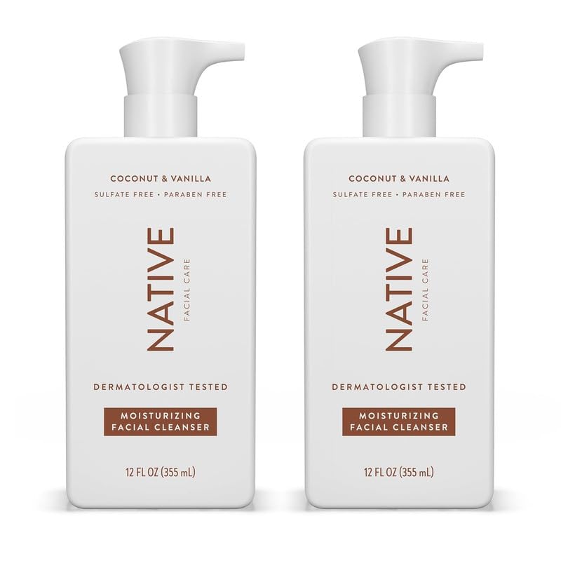 Native Moisturizing Face Wash bottle shows gentle daily cleansing for radiant skin