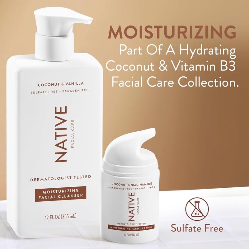 Native Moisturizing Face Wash product-shot emphasizes vegan, cruelty-free skincare for daily use