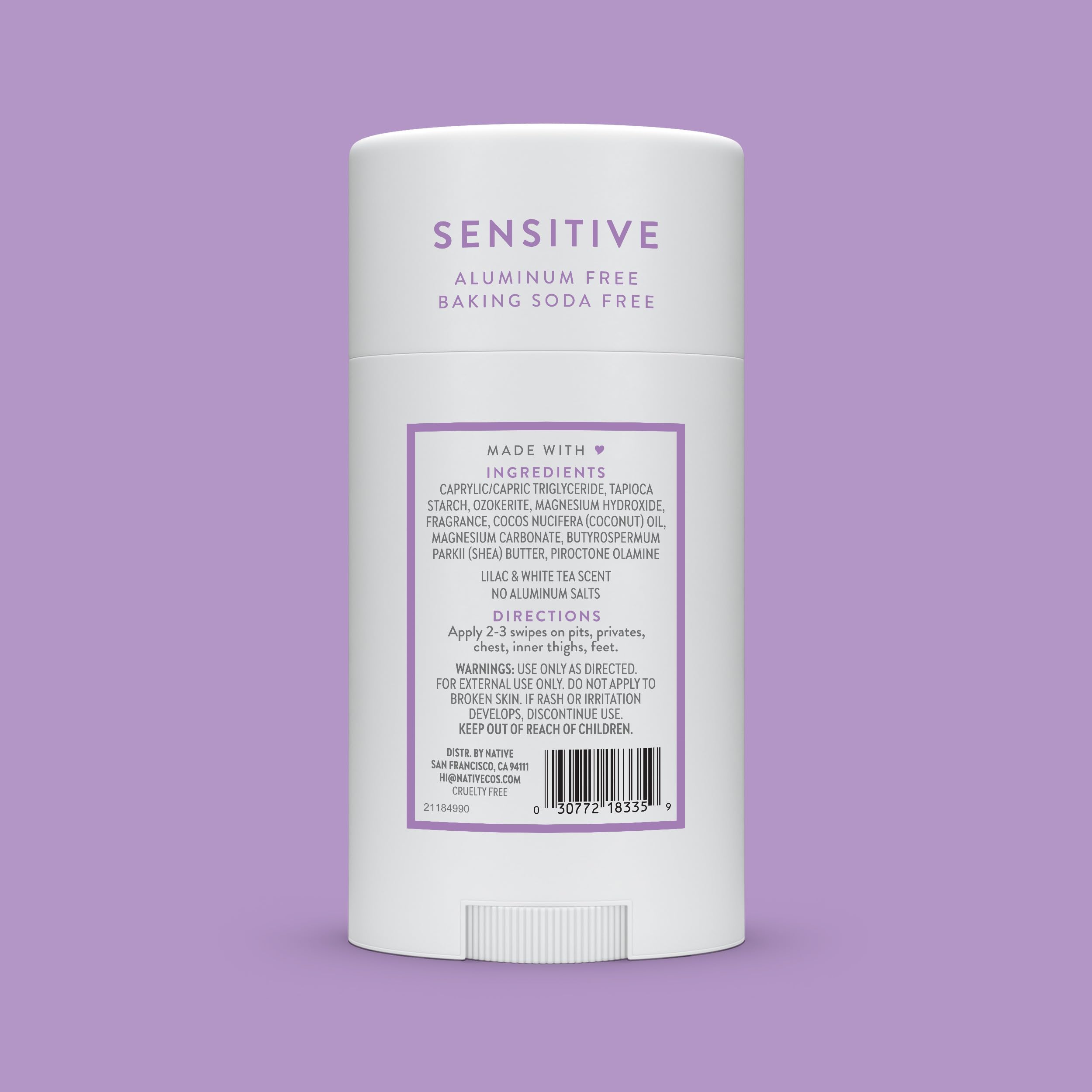 Native packaging on shelf — unisex deodorant positioned for both men and women.