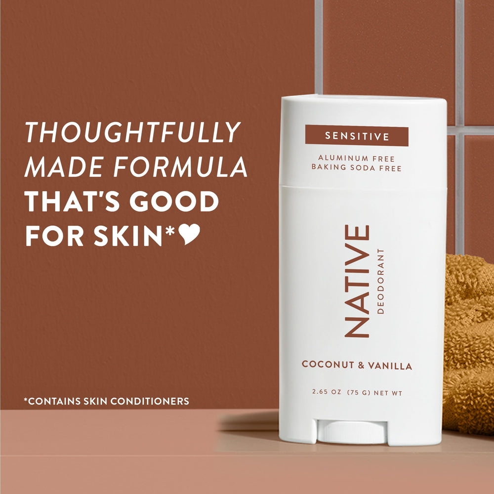 Skin-friendly formula with coconut oil and shea butter.