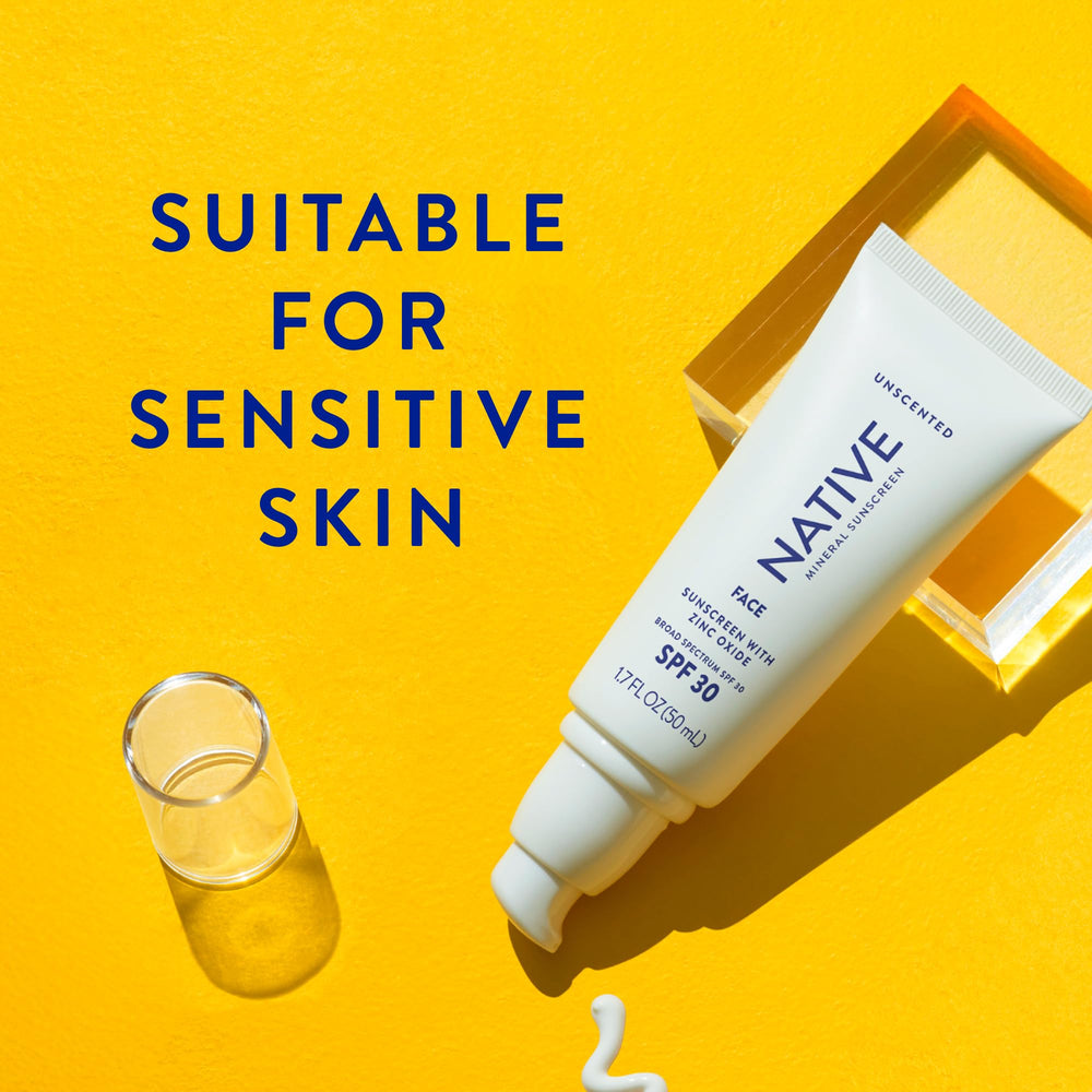 Native Sunscreen SPF 30 ingredients focused on sensitive skin safety.