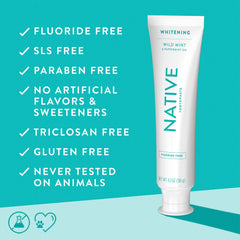 Native toothpaste paste texture on toothbrush showing gentle polish