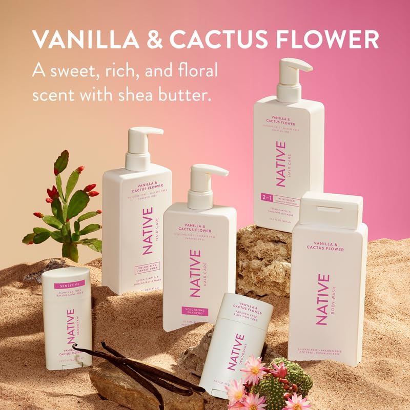 Native Vanilla & Cactus Flower compact 2-pack for travel-ready hair care
