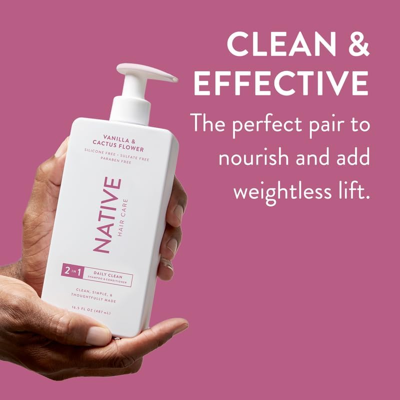Native Vanilla & Cactus Flower label emphasizes naturally derived ingredients and cruelty-free promise