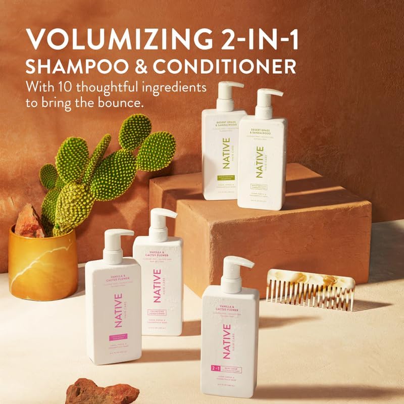 Native Vanilla & Cactus Flower shampoo lather highlights gentle cleansing and fragrance