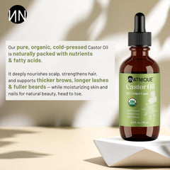 Natnique Castor Oil applicator set for precise lash and brow use.