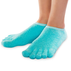 NatraCure 5-Toe Gel Lined Socks: aloe-shea infusion for soft, hydrated feet.