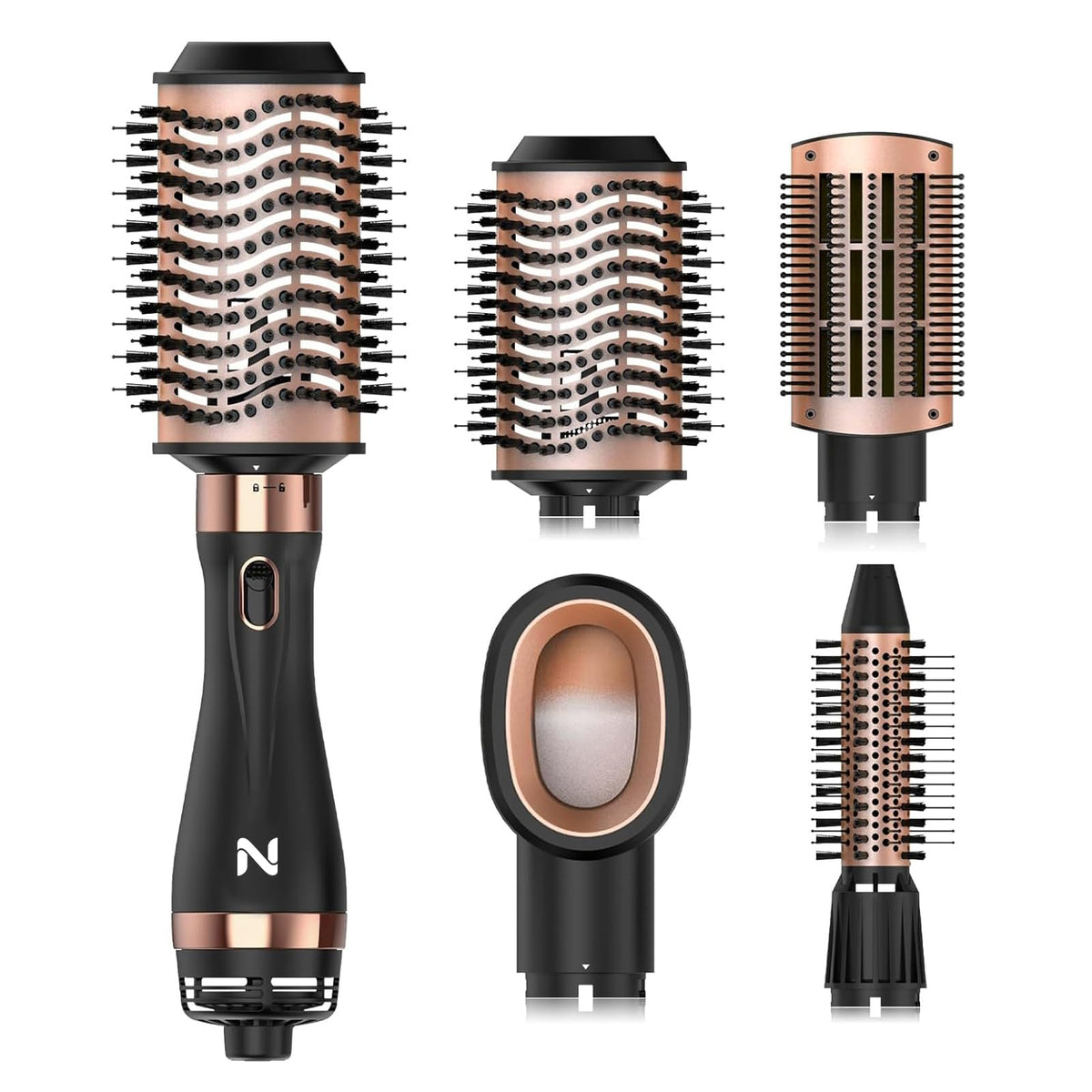 Natrial hair dryer brush in action for fast one-step drying and styling