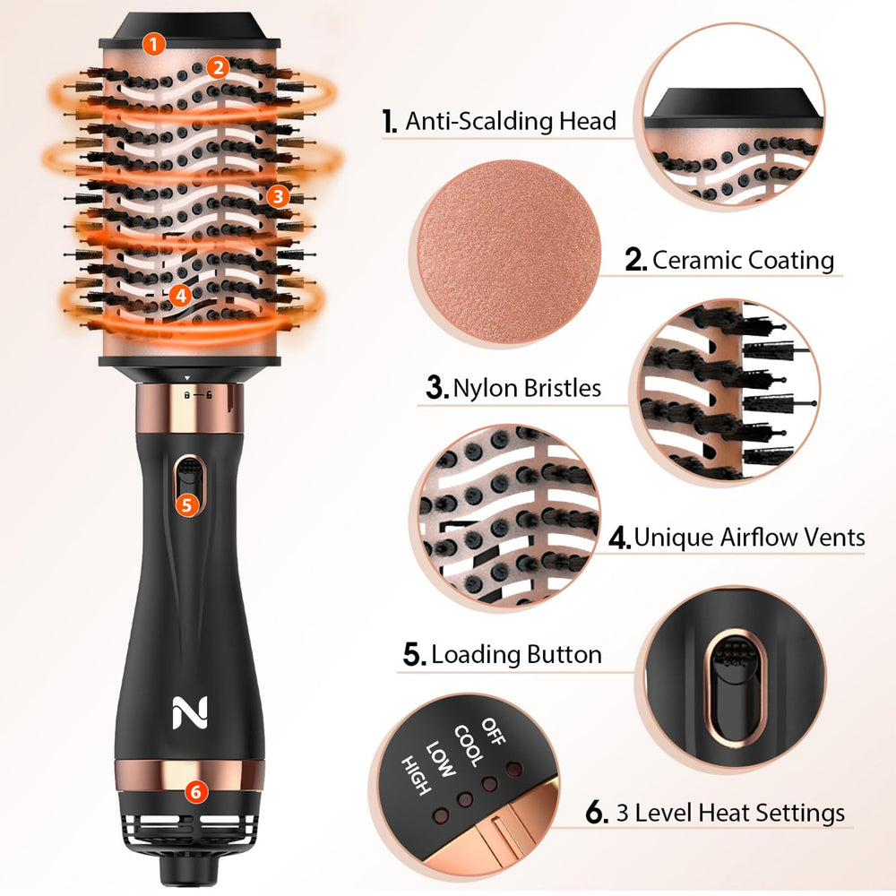 Natrial hair dryer brush straightening and curling for versatile looks
