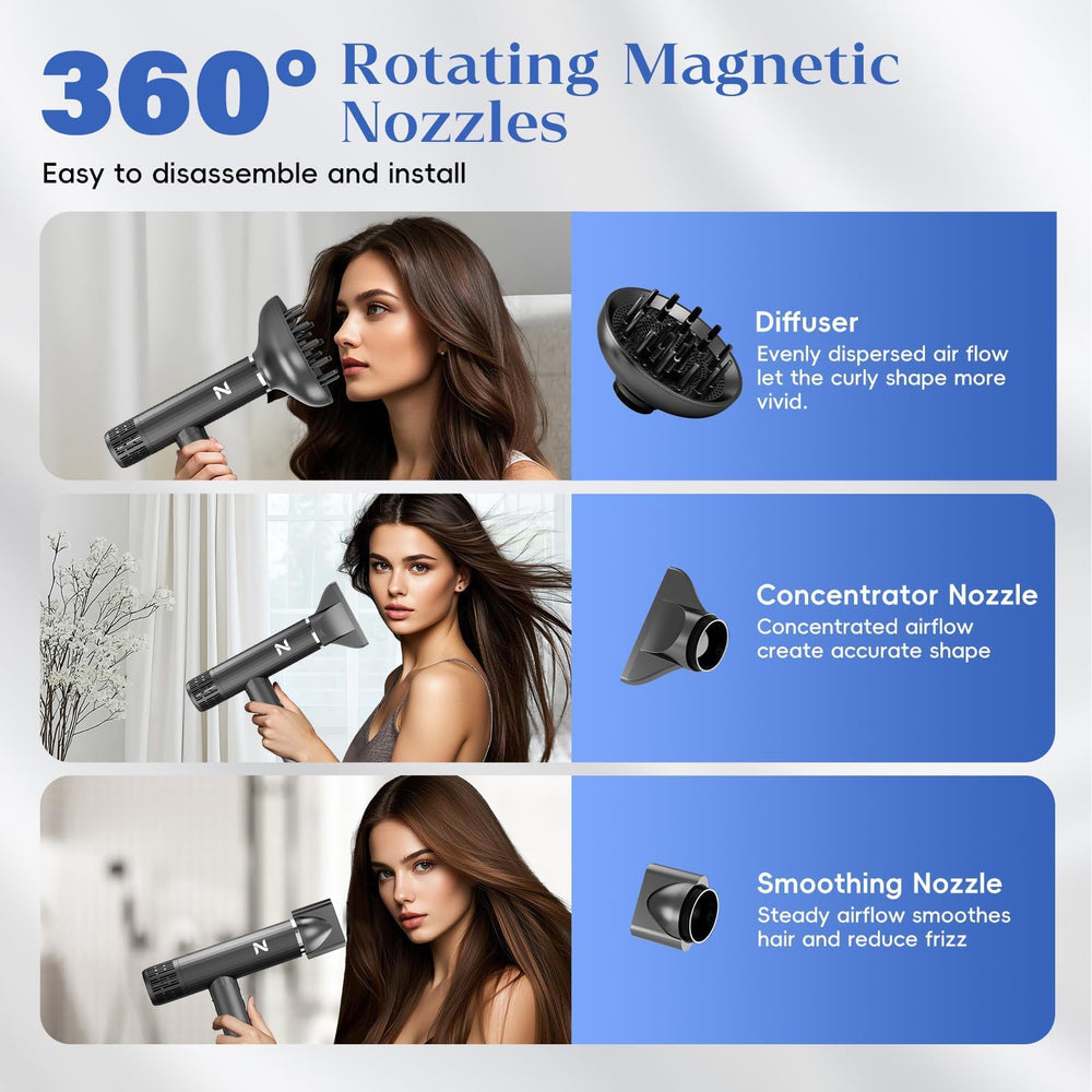 Natrial Ionic dryer travel-ready design fits bags and salons on the go.