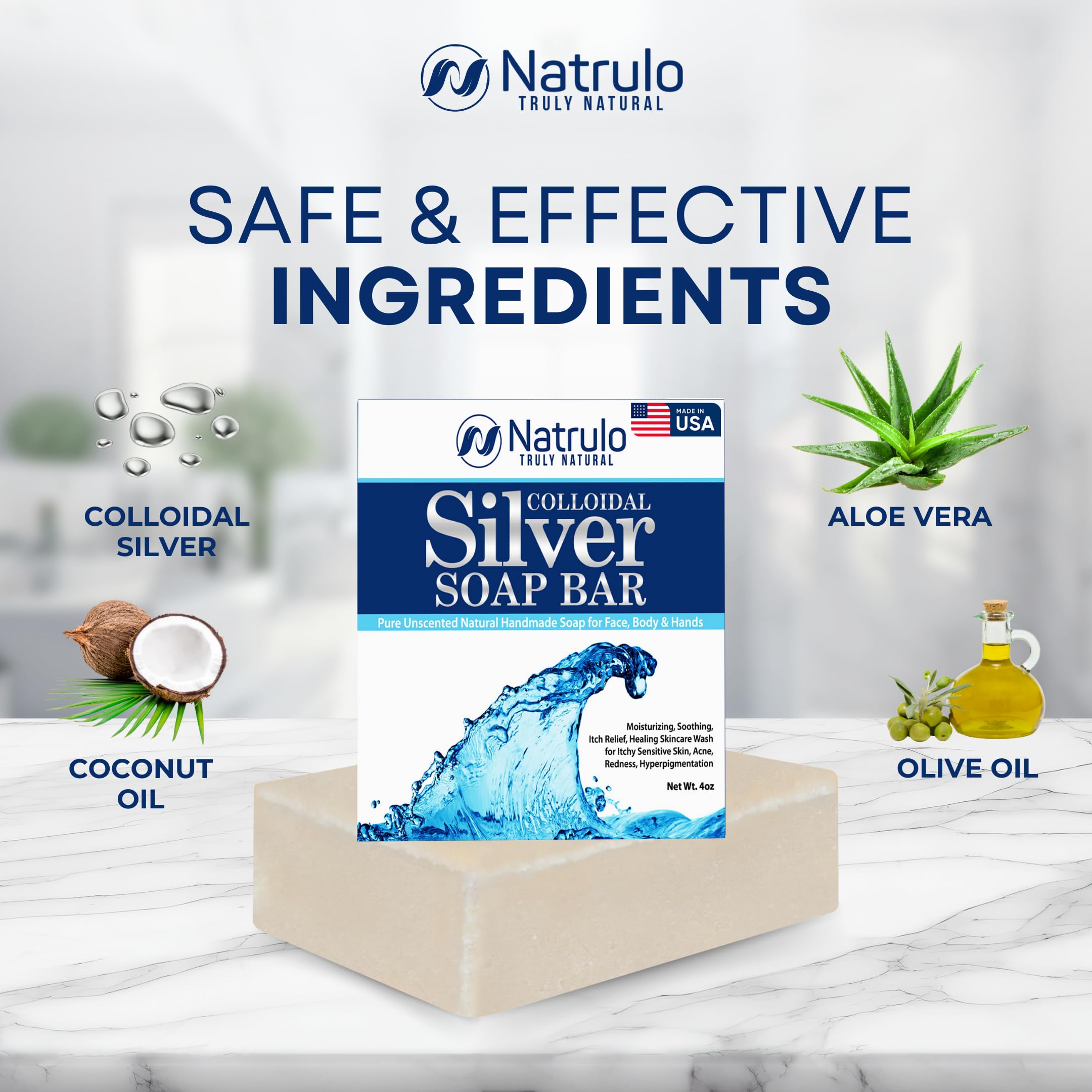 Natrulo colloidal silver hand soap daily-use demonstrates easy hand cleansing.