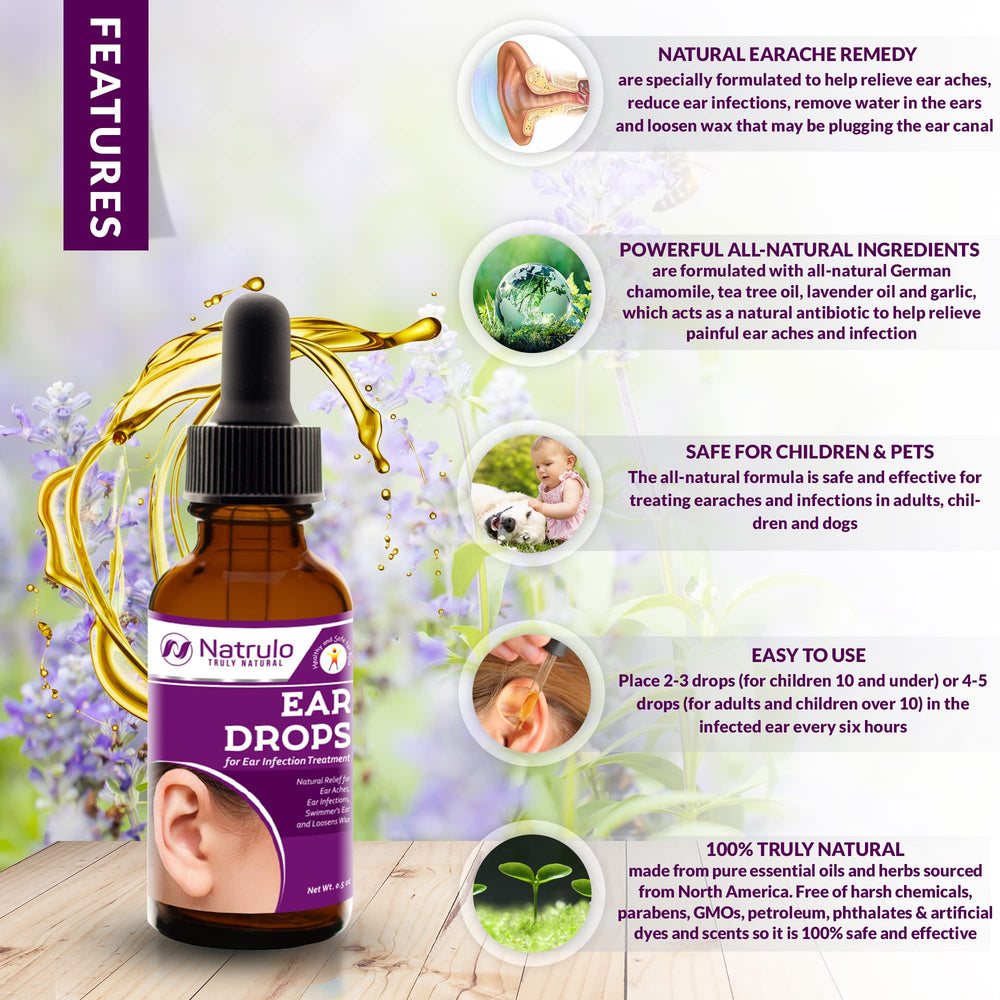 Natrulo ear drops pour bottle for easy application and relief